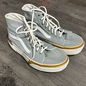 Vans High-Top Sneakers in Gray and White